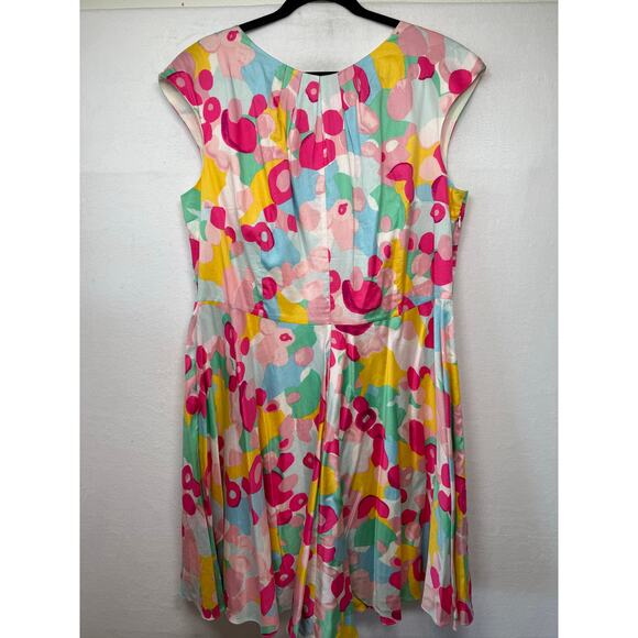 Boden Flowershow Fit & Flare Cap sleeve Dress, US 16 - Picture 1 of 5